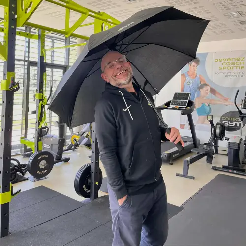 Parapluie Canne Noir – Édition Domicil'Gym