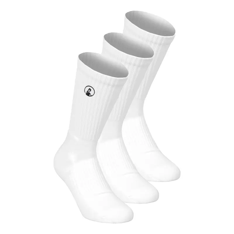 Performance Long Chaussettes De Tennis Pack De 3-Blanc