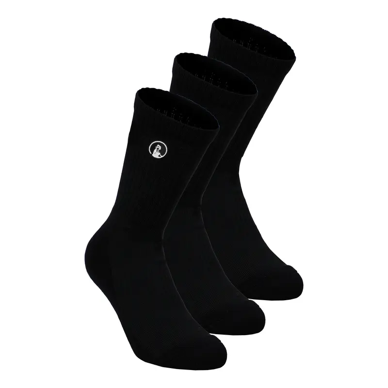 Performance Long Chaussettes De Tennis Pack De 3-Noir
