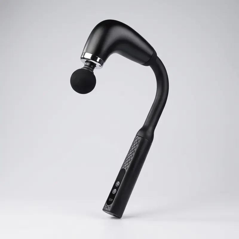 Pistolet de massage à manche courbe — dos, nuque & épaules