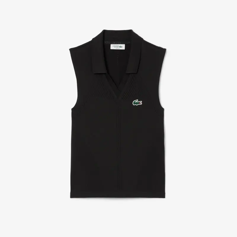 POLO LACOSTE SANS MANCHES MAILLE STRETCH FEMME