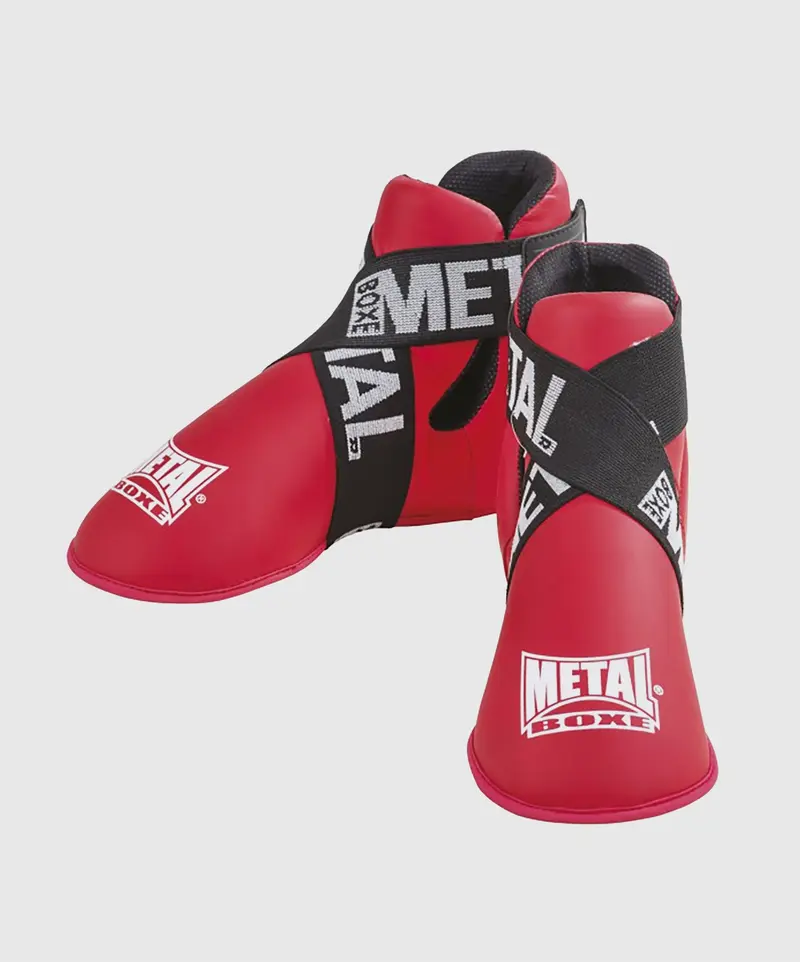 Protège-pieds Full Contact Metal Boxe - Rouge