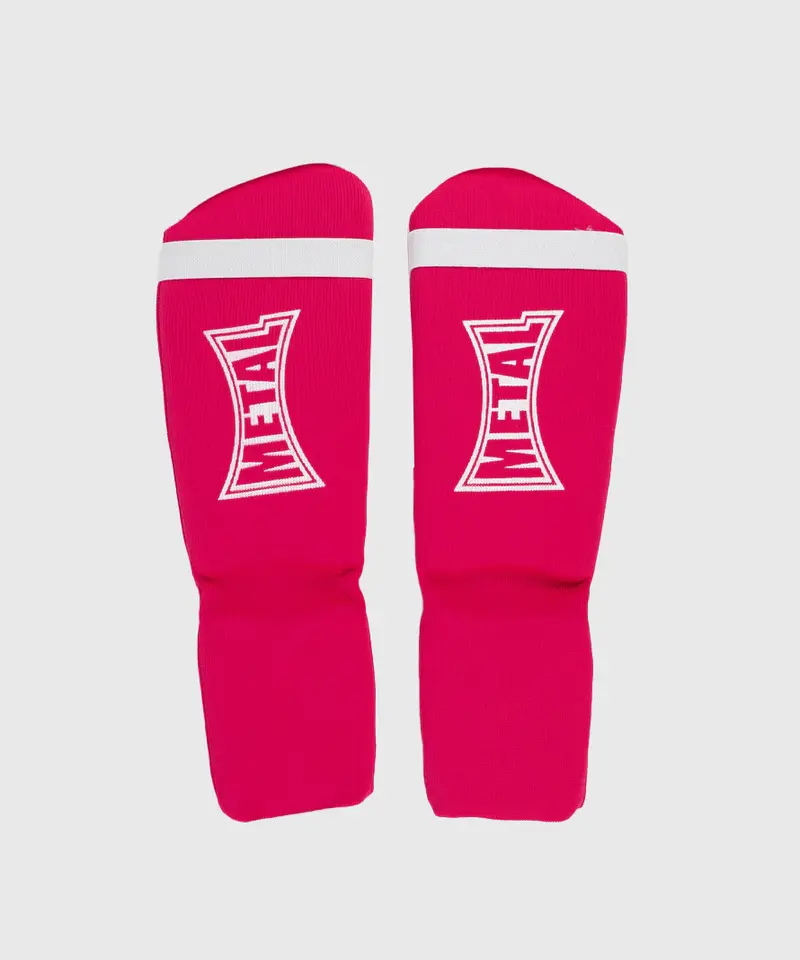 Protège-Tibias Et Coup De Pieds Coton Metal Boxe - Rose
