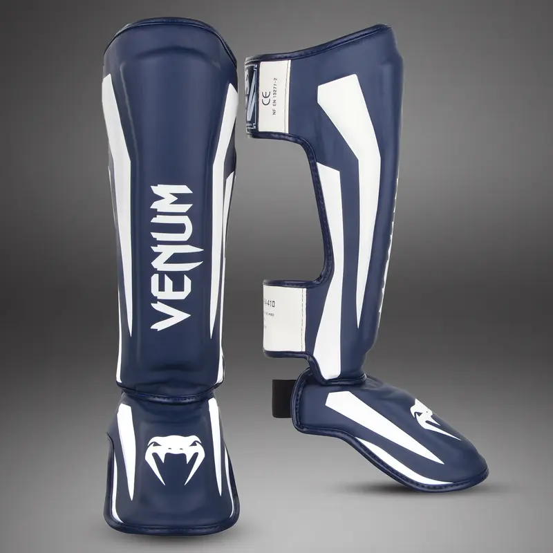 Protège-tibias Venum Elite - Bleu Marine/Blanc