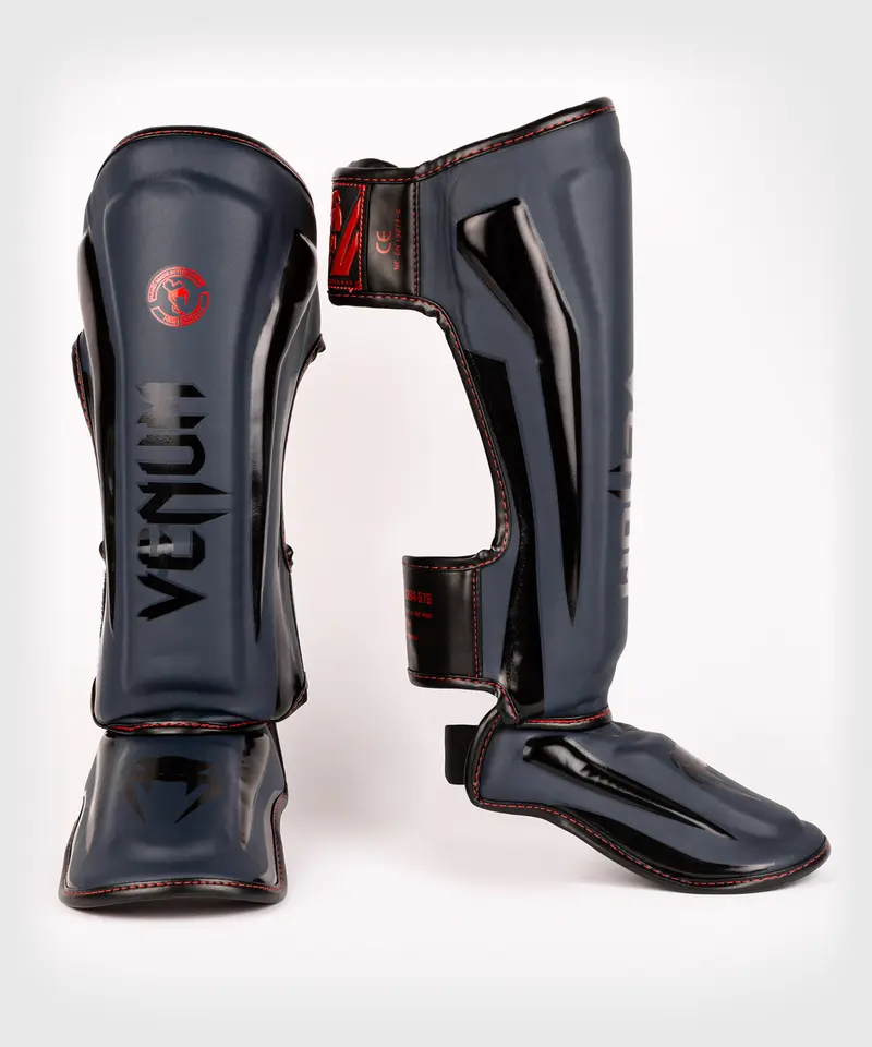 Protège-tibias Venum Elite - Bleu Marine/Noir-Rouge