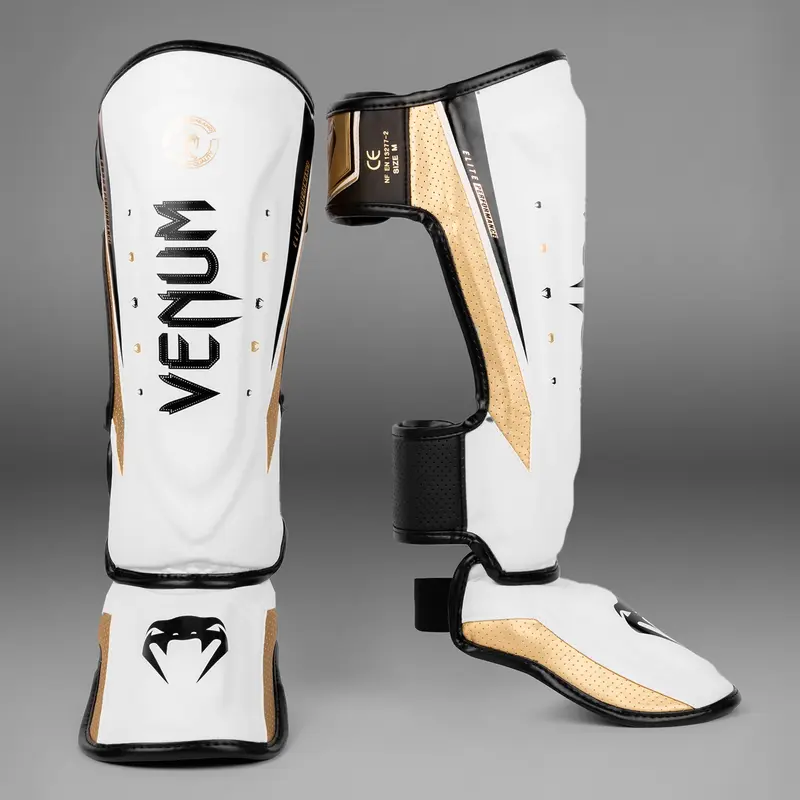Protège-Tibias Venum Elite Evo - Blanc/Or