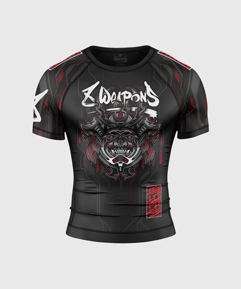 Rashguard À Manches Courtes 8 Weapons Samurai 2.0 - Noir/Rouge