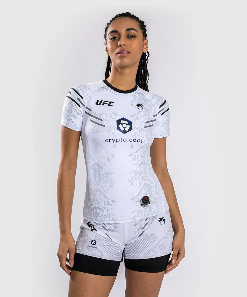 Rashguard à manches courtes pour Femmes UFC Authentic Adrenaline Fight Night By Venum - Blanc