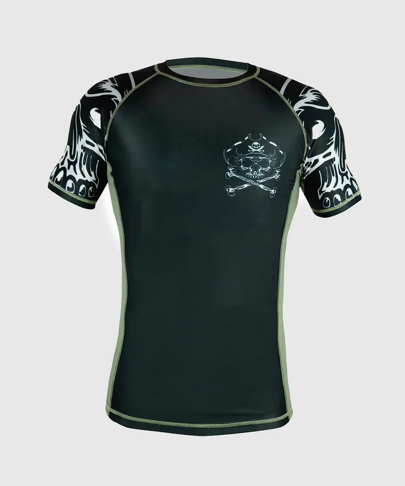Rashguard À Manches Courtes Pride Or Die Pirate V2 - Noir/Beige