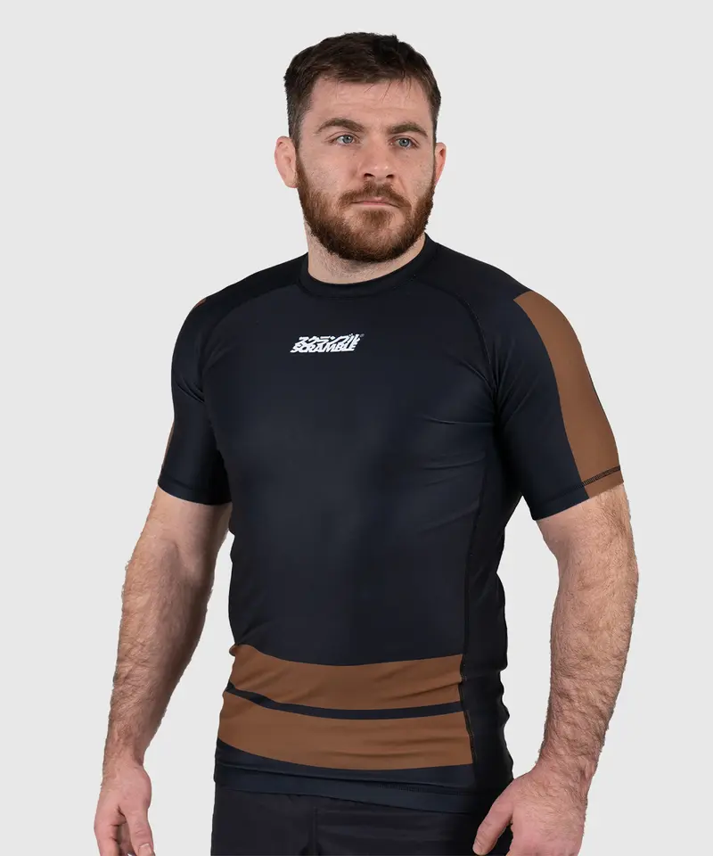 Rashguard À Manches Courtes Scramble Ranked - Marron
