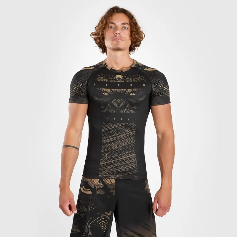 Rashguard à Manches Courtes Venum Gorilla Jungle - Noir/Sable