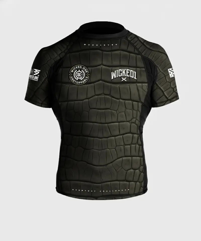 Rashguard À Manches Courtes Wicked One Caïman - Kaki