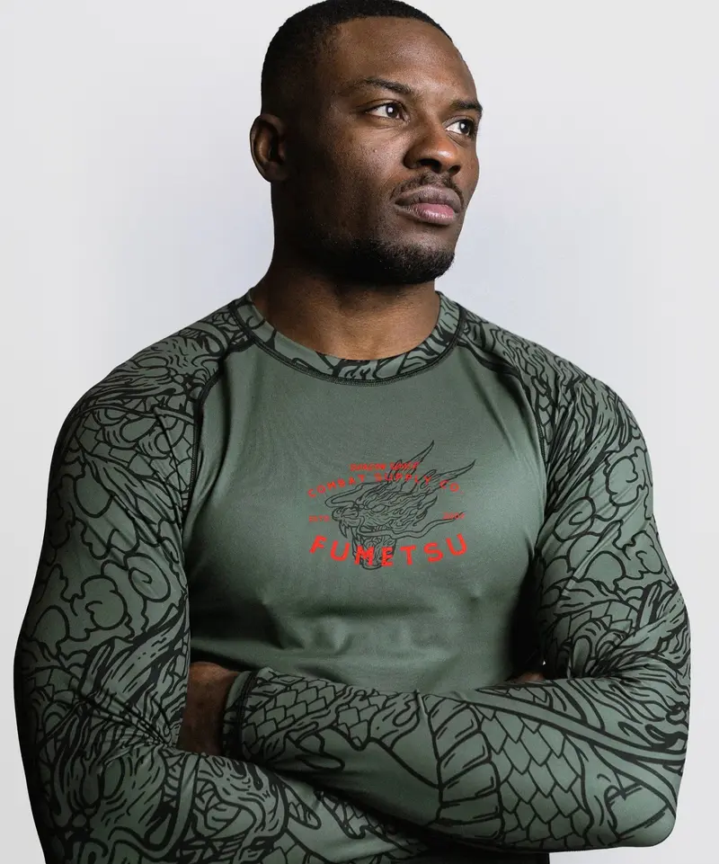 Rashguard À Manches Longues Fumetsu Dragon Slayer - Kaki/Orange