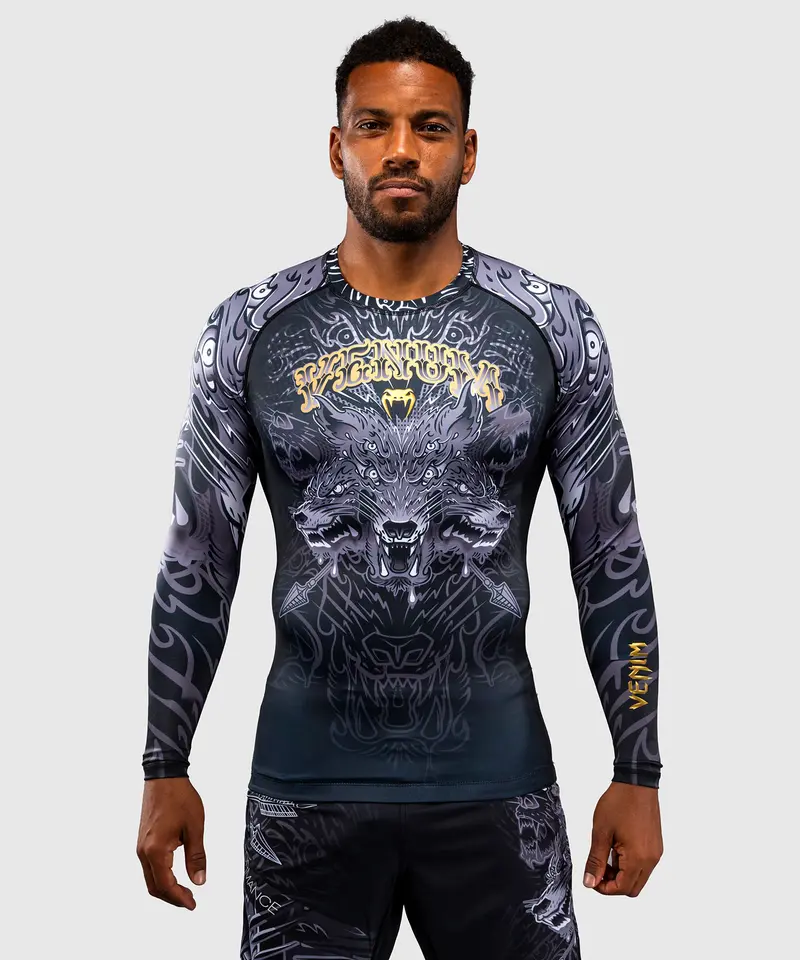 Rashguard à Manches Longues Venum Wolf Atak – Noir/Gris