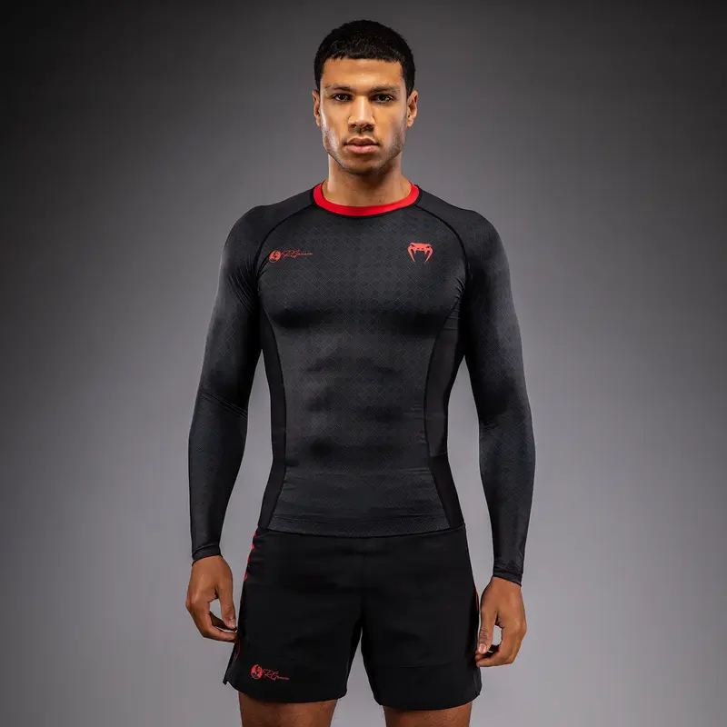 Rashguard à Manches Longues Venum x Roger Gracie Signature - Noir/Rouge