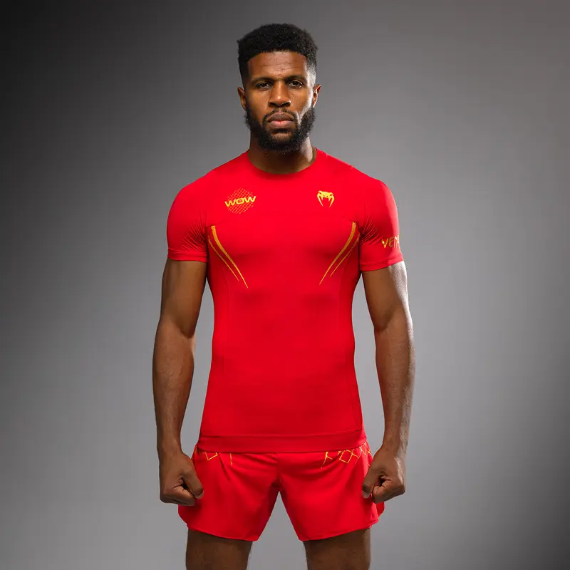 Rashguard manches courtes Venum x WOW FC Rouge/Or