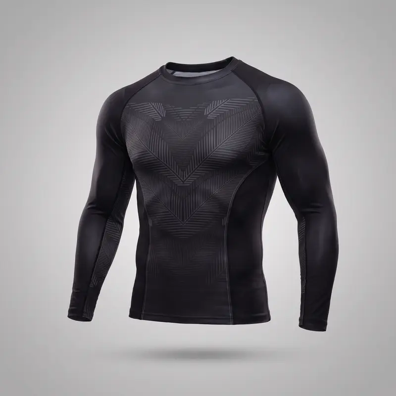 Rashguard Manches Longues UPF 50+ - Noir Anatomique
