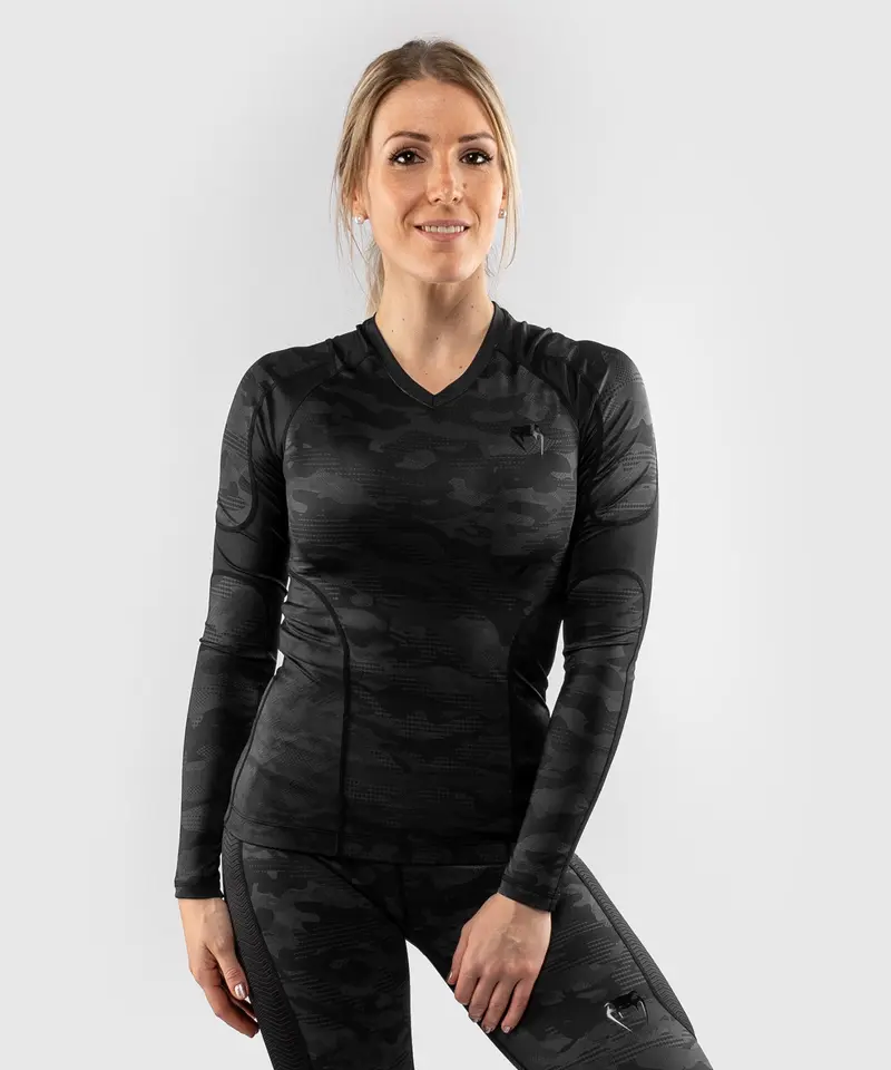 Rashguard manches longues Venum Defender – pour femmes - Noir/Noir