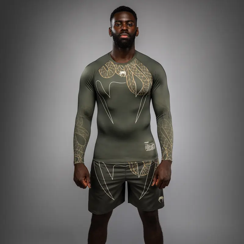 Rashguard Manches Longues Venum Serpenti – Kaki/Bronze/Ivoire