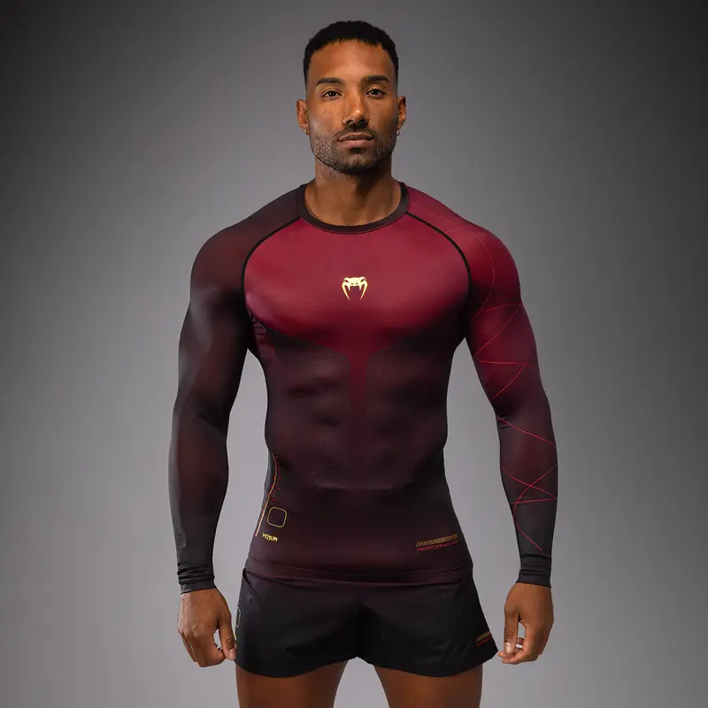Rashguard Manches Longues Venum Tactical XT- Noir/Bordeaux/Or