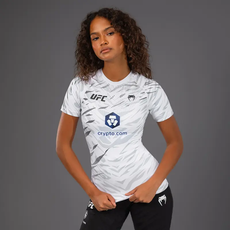 Rashguard Performance à Manches Courtes pour Femmes UFC Fusion by Venum Authentic Fight Night - Blanc