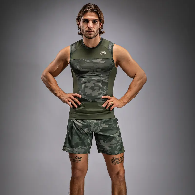 Rashguard sans Manches Venum G-Fit Air pour Hommes - Camo Militaire