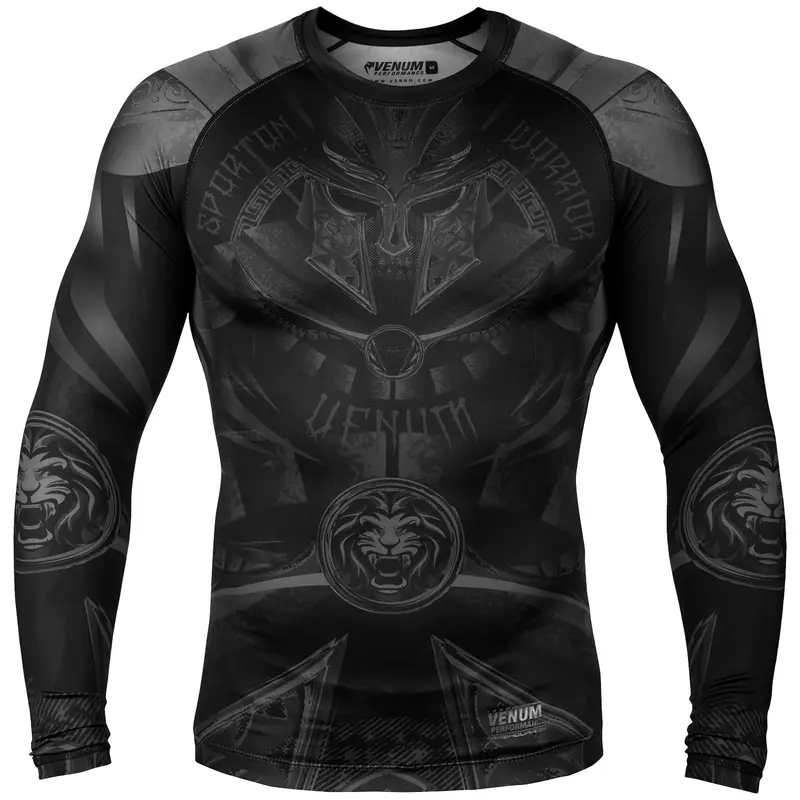 Rashguard Venum Gladiator 3.0 Manches longues - Noir/Noir - Exclusivité