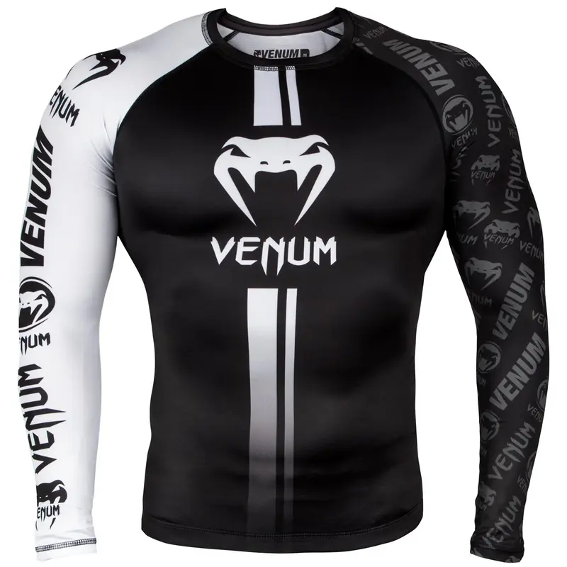 Rashguard Venum Logos - Manches Longues - Noir/Blanc