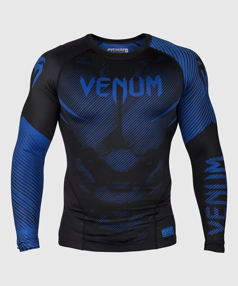 Rashguard Venum NoGi 2.0 - Manches Longues Approuvé IBJJF - Noir/Bleu