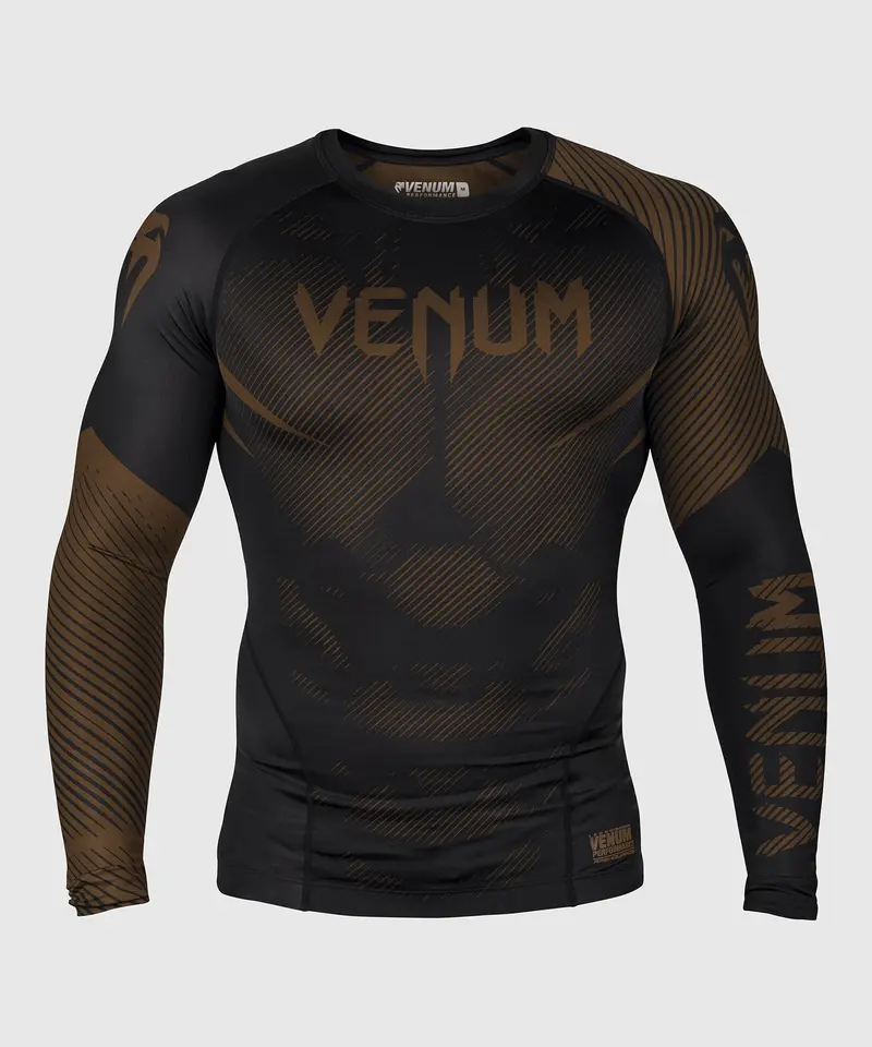 Rashguard Venum NoGi 2.0 - Manches Longues Approuvé IBJJF - Noir/Marron