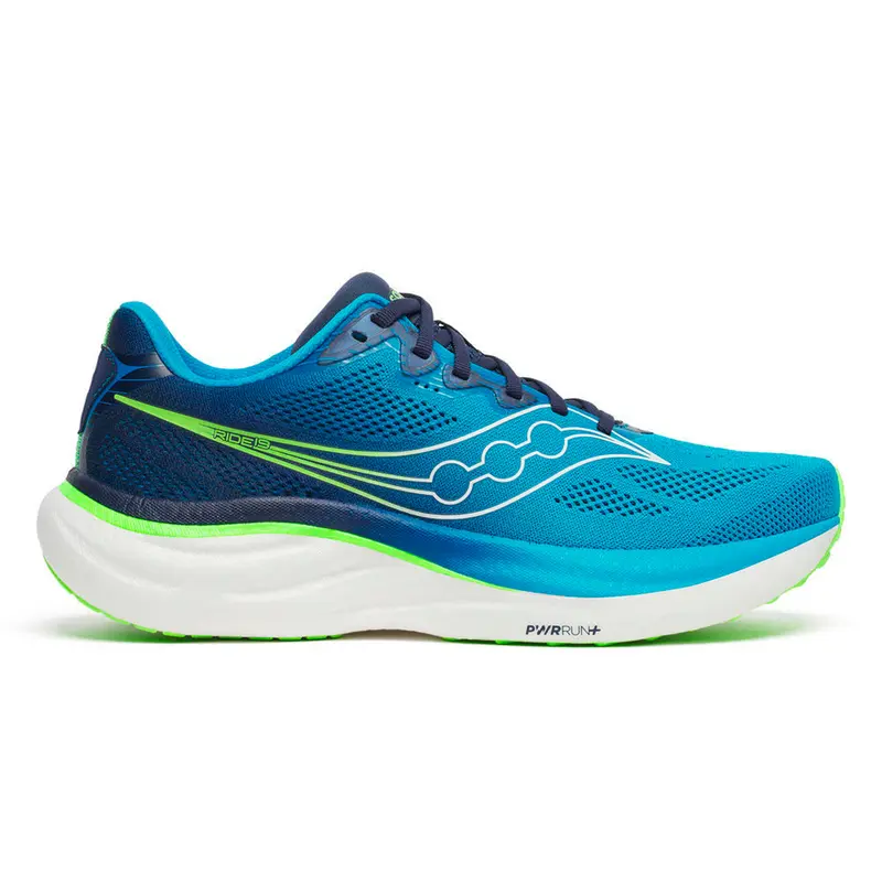 Ride 19 Chaussure de running sans stabilisateurs Hommes-bleu, vert fluo