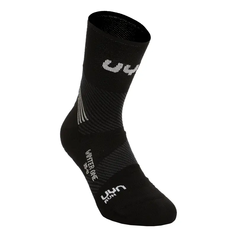 Run Winter One Chaussettes De Running Hommes-Noir,Blanc