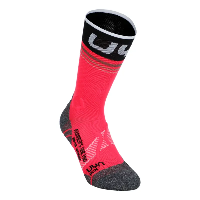 Runner'S One Mid Chaussettes De Running Femmes-Pink,Noir