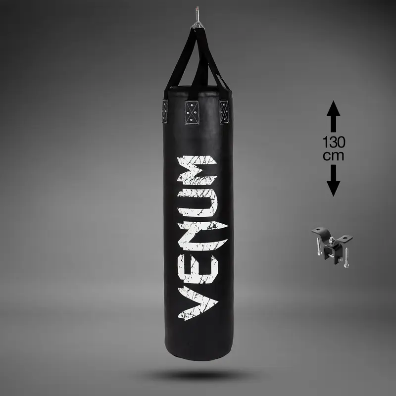 Sac de Frappe Venum Challenger + Crochet de Fixation - Plein - 130cm - Noir/Blanc