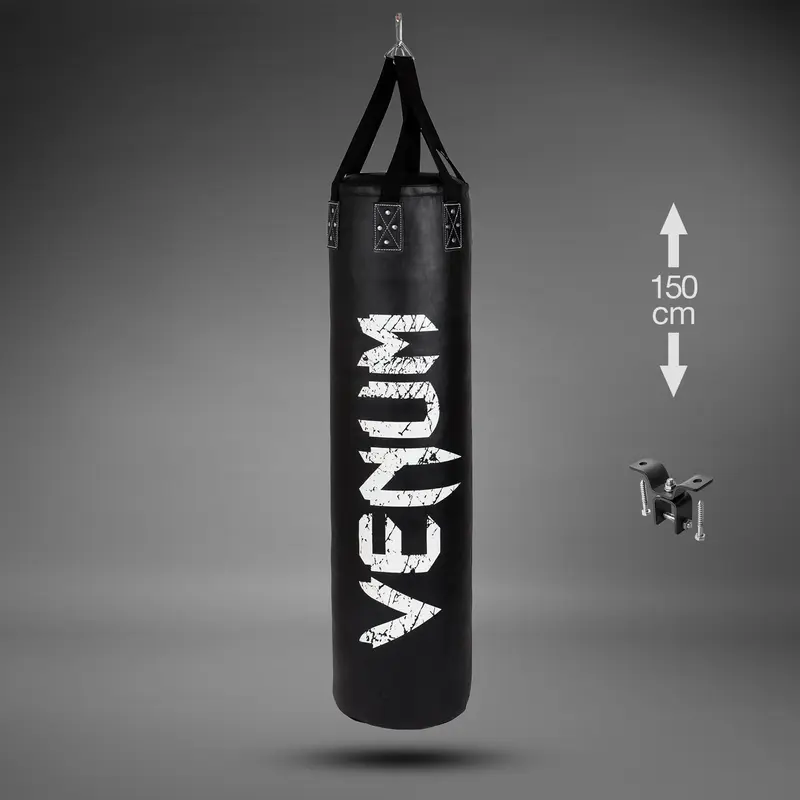 Sac de Frappe Venum Challenger + Crochet de Fixation - Plein - 150cm - Noir/Blanc