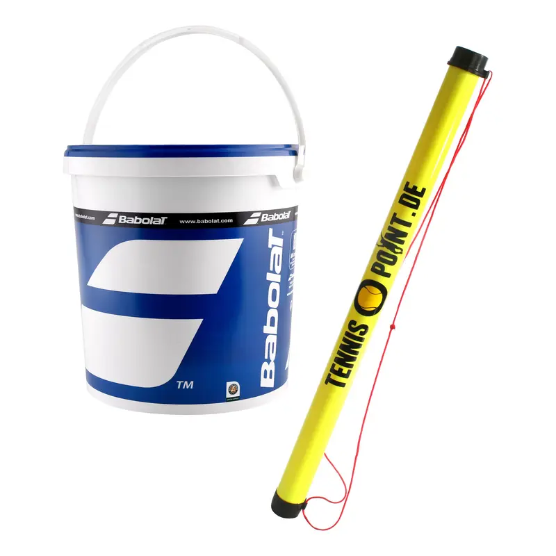 Seau de 36 balles Stage 2 + ramasse balles forme tube