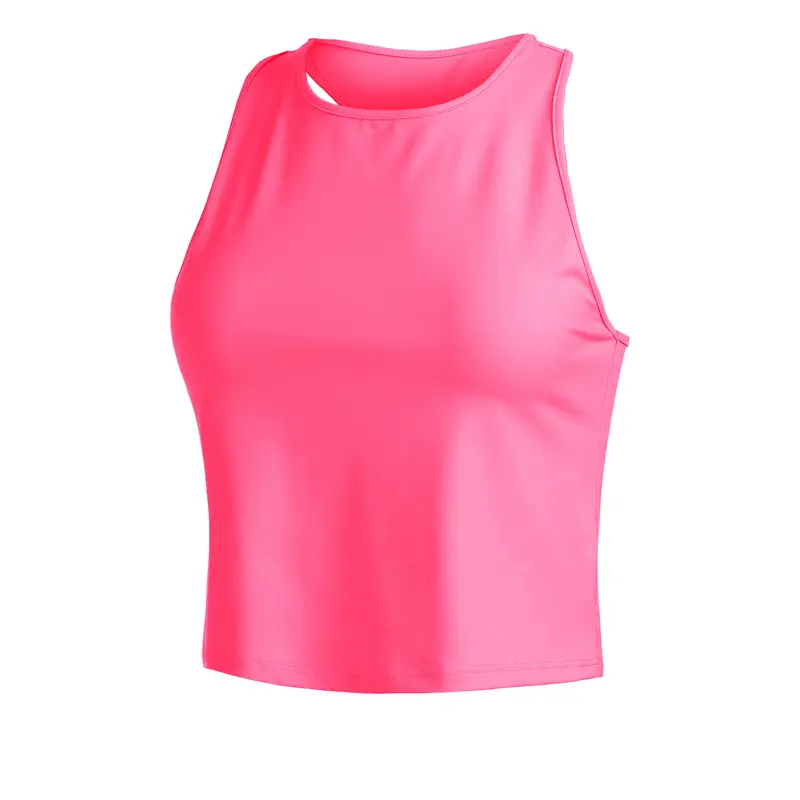 Short Basic Débardeur Tank Top Femmes-Pink