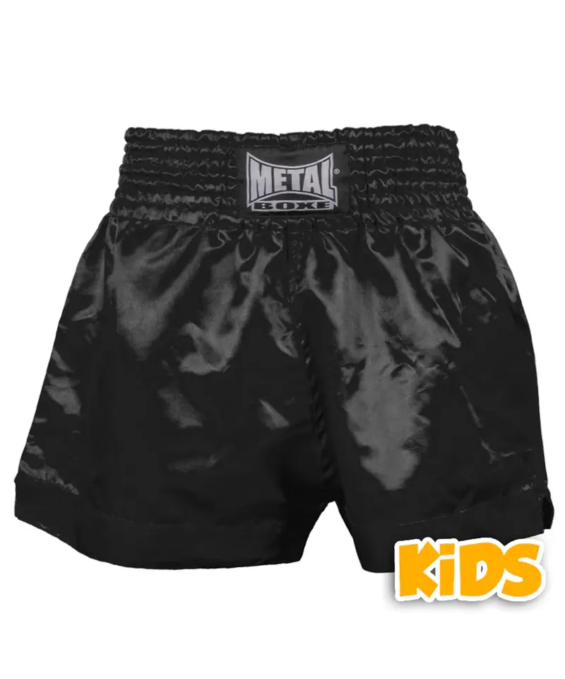 Short Boxe Thaï Enfant Metal Boxe - Noir