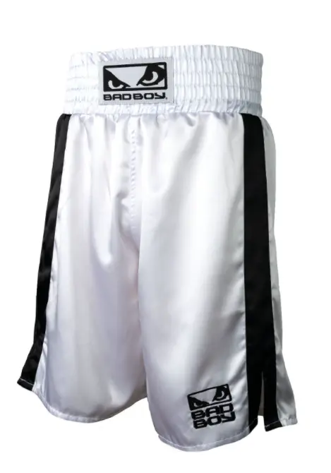 Short de Boxe Bad Boy - Blanc/Noir