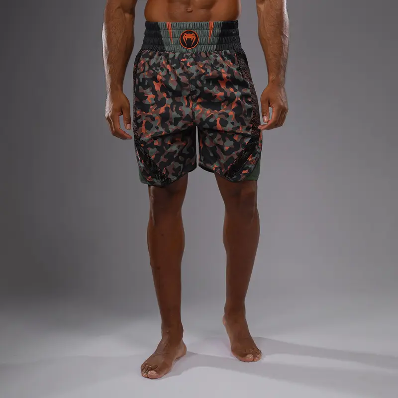 Short de boxe Venum Jungle Ops - Kaki/Orange