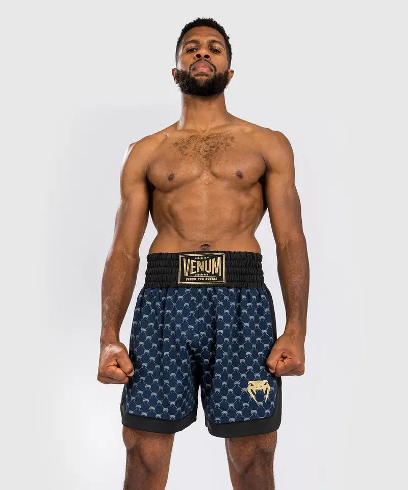 Short de Boxe Venum Monogram - Noir/Bleu Marine