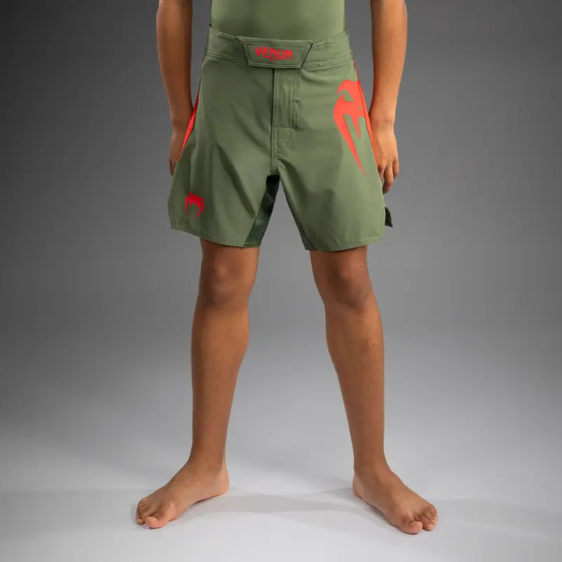 Short de Combat pour Enfants Venum Light - Vert militaire/Orange