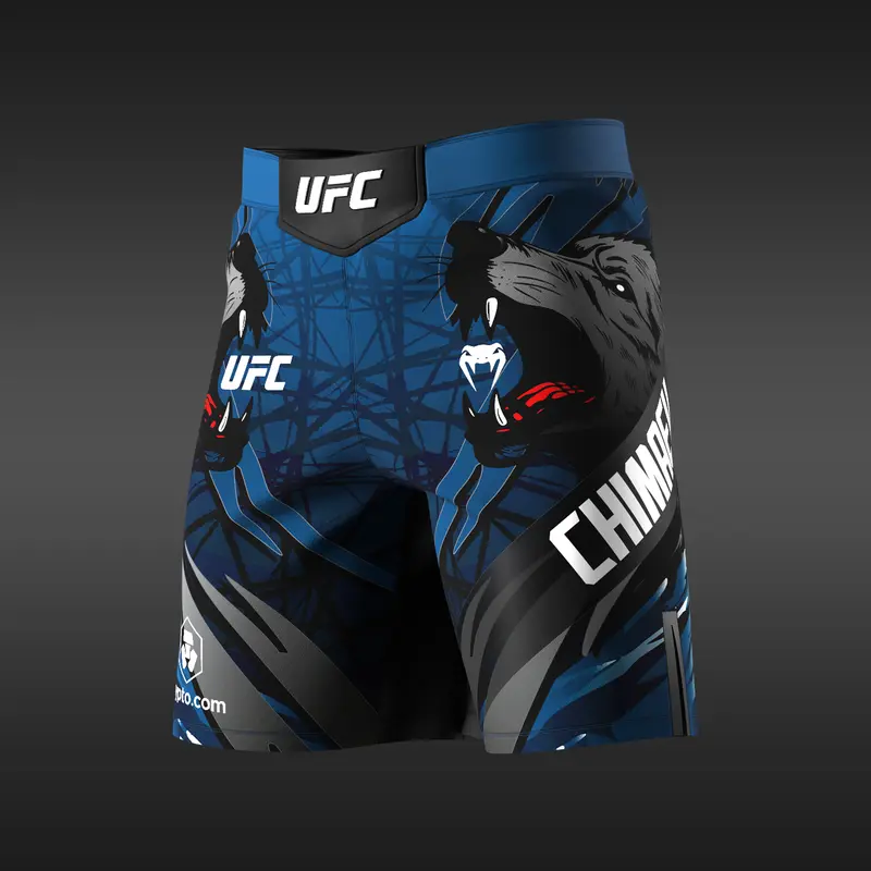Short de combat pour Hommes UFC Unrivaled by Venum Khamzat Chimaev coupe longue - Bleu