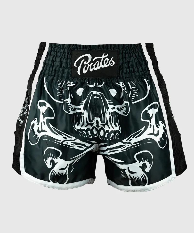 Short De Muay Pride Or Die Pirate V2 - Noir/Blanc