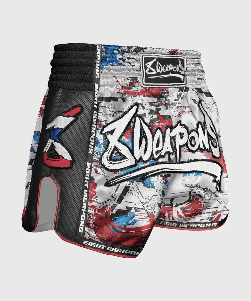 Short De Muay Thai 8 Weapons Cut Like A Blade 2.0 - Blanc