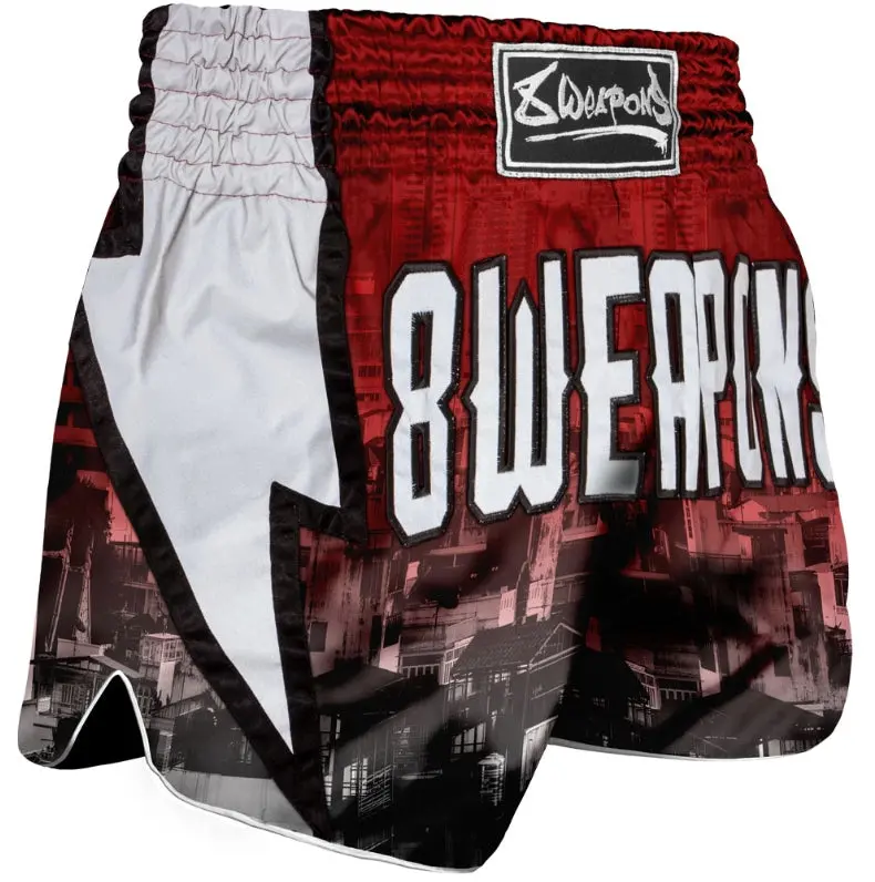 Short de Muay Thai 8 Weapons Lightning - Rouge Red City