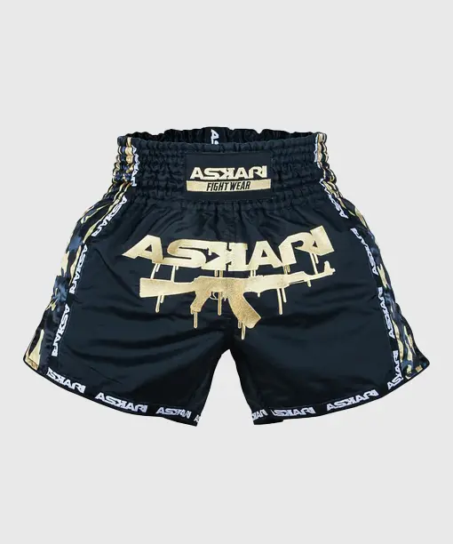 Short De Muay Thai Askari "Dahab" - Noir/Or