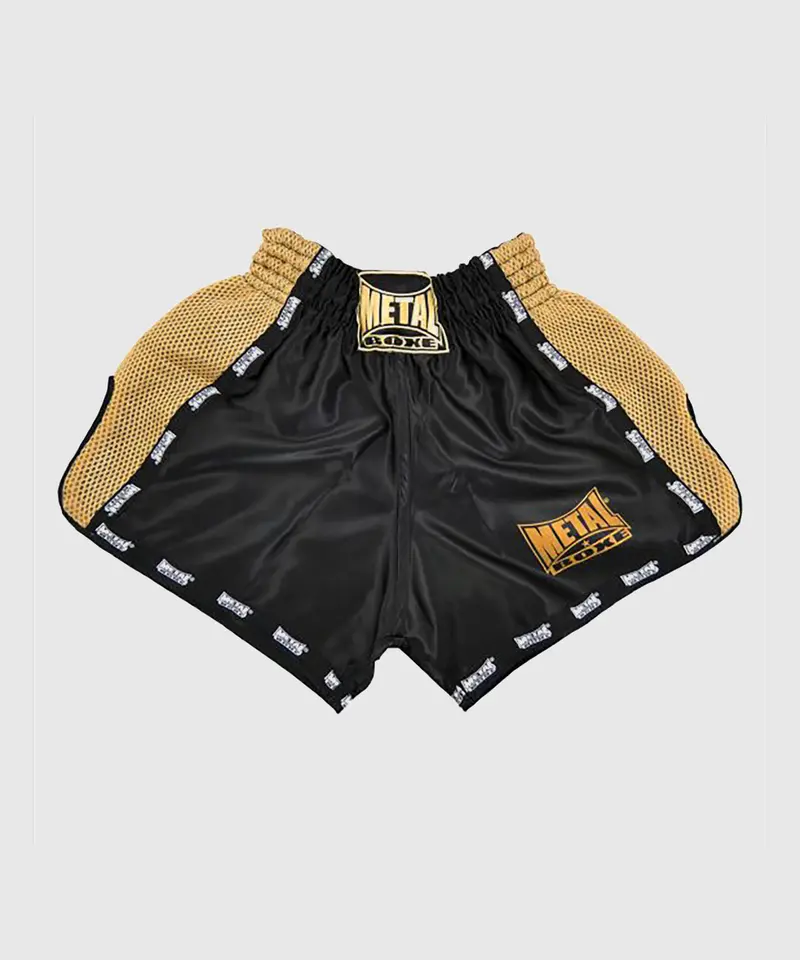 Short de Muay thai Metal Boxe Extrême – Noir/Or