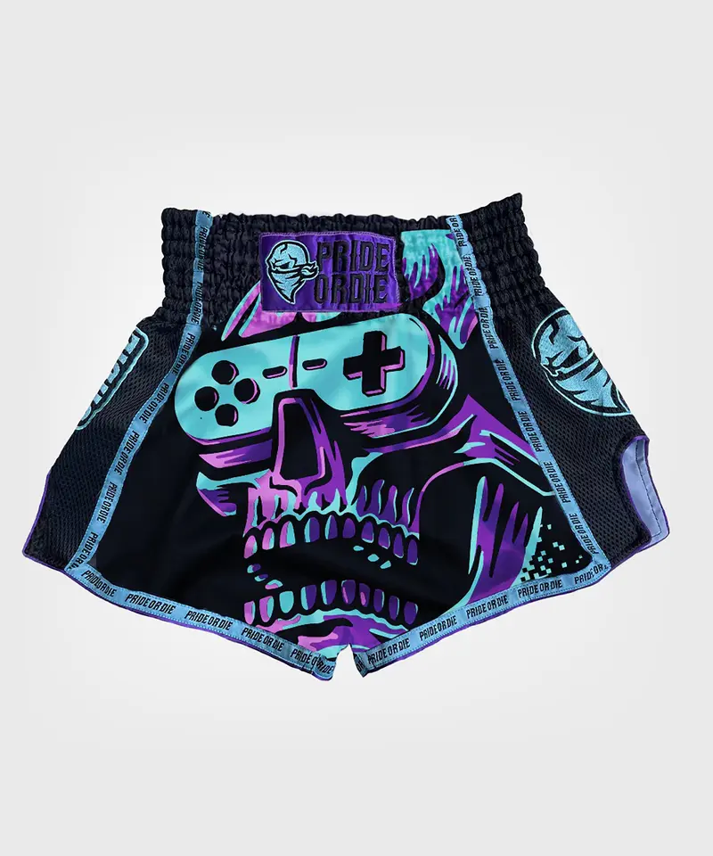 Short De Muay Thai Pride Or Die Violent Reality - Noir