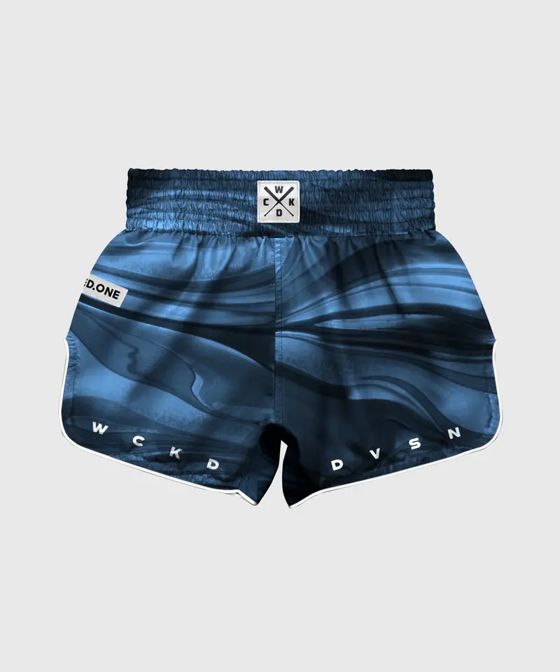 Short De Muay Thai Wicked One Abstract - Bleu